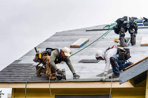 Professional Gutter Installation technician working in Helen, WV